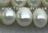 FWP85 15 inches 8mm - 9mm potato white freshwater pearl strands