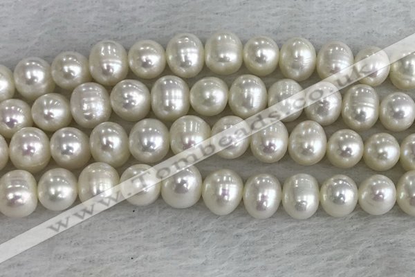 FWP90 15 inches 8mm - 9mm potato white freshwater pearl strands