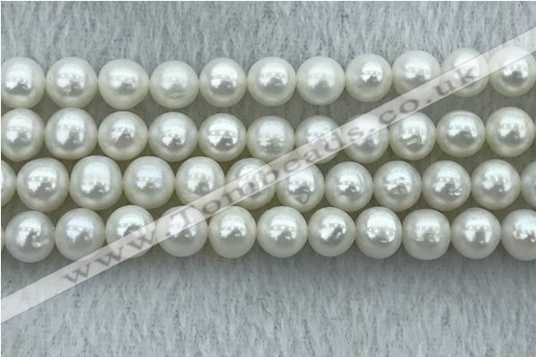 FWP91 15 inches 8mm - 9mm potato white freshwater pearl strands