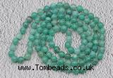 GMN106 Hand-knotted 6mm peafowl agate 108 beads mala necklaces