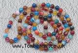 GMN109 Hand-knotted 6mm banded agate 108 beads mala necklaces