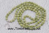 GMN1121 Hand-knotted 8mm, 10mm China jade 108 beads mala necklaces with charm
