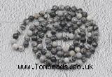 GMN114 Hand-knotted 6mm black & white jasper 108 beads mala necklaces