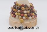 GMN1146 Hand-knotted 8mm, 10mm mookaite 108 beads mala necklaces with charm