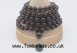 GMN1161 Hand-knotted 8mm, 10mm brecciated jasper 108 beads mala necklaces with charm