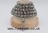 GMN1163 Hand-knotted 8mm, 10mm dalmatian jasper 108 beads mala necklaces with charm