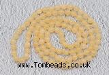 GMN117 Hand-knotted 6mm honey jade 108 beads mala necklaces