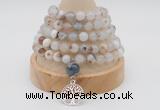 GMN1188 Hand-knotted 8mm, 10mm montana agate 108 beads mala necklaces with charm