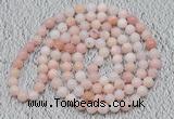 GMN119 Hand-knotted 6mm pink opal 108 beads mala necklaces