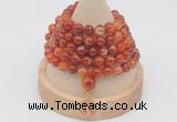GMN1197 Hand-knotted 8mm, 10mm red banded agate 108 beads mala necklaces with charm