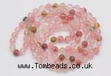 GMN123 Hand-knotted 6mm volcano cherry quartz 108 beads mala necklaces