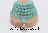 GMN1250 Hand-knotted 8mm, 10mm amazonite 108 beads mala necklaces with charm