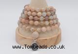 GMN1252 Hand-knotted 8mm, 10mm sunstone 108 beads mala necklaces with charm