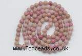 GMN129 Hand-knotted 6mm pink wooden jasper 108 beads mala necklaces