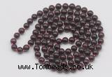 GMN138 Hand-knotted 6mm garnet 108 beads mala necklaces