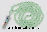 GMN1504 Hand-knotted 8mm candy jade 108 beads mala necklace with pendant