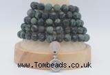 GMN2233 Hand-knotted 8mm, 10mm matte kambaba jasper 108 beads mala necklaces with charm