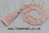 GMN235 Hand-knotted 6mm pink aventurine 108 beads mala necklaces with tassel