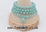 GMN2435 Hand-knotted 6mm amazonite 108 beads mala necklace with charm