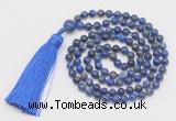 GMN258 Hand-knotted 6mm lapis lazuli 108 beads mala necklaces with tassel