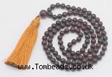 GMN274 Hand-knotted 6mm brecciated jasper 108 beads mala necklaces with tassel