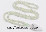 GMN4017 Hand-knotted 8mm, 10mm New jade 108 beads mala necklace with pendant