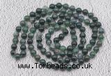 GMN409 Hand-knotted 8mm, 10mm moss agate 108 beads mala necklaces