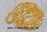 GMN415 Hand-knotted 8mm, 10mm yellow banded agate 108 beads mala necklaces