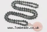 GMN4418 Hand-knotted 8mm, 10mm matte kambaba jasper 108 beads mala necklace with pendant