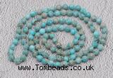 GMN454 Hand-knotted 8mm, 10mm sea sediment jasper 108 beads mala necklaces