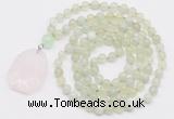 GMN4616 Hand-knotted 8mm, 10mm New jade 108 beads mala necklace with pendant