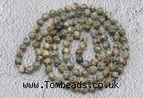 GMN468 Hand-knotted 8mm, 10mm rhyolite 108 beads mala necklaces