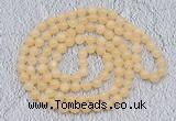 GMN476 Hand-knotted 8mm, 10mm honey jade 108 beads mala necklaces