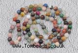 GMN478 Hand-knotted 8mm, 10mm colorfull gemstone 108 beads mala necklaces