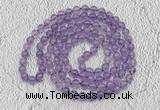 GMN483 Hand-knotted 8mm, 10mm amethyst 108 beads mala necklaces