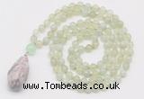 GMN4917 Hand-knotted 8mm, 10mm New jade 108 beads mala necklace with pendant