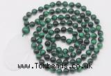 GMN5067 Hand-knotted 8mm, 10mm green tiger eye 108 beads mala necklace with pendant