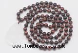 GMN5099 Hand-knotted 8mm, 10mm red tiger eye 108 beads mala necklace with pendant