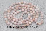 GMN510 Hand-knotted 8mm, 10mm natural pink opal 108 beads mala necklaces