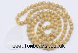GMN5102 Hand-knotted 8mm, 10mm golden tiger eye 108 beads mala necklace with pendant