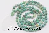 GMN5158 Hand-knotted 8mm, 10mm grass agate 108 beads mala necklace with pendant