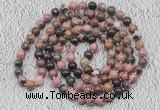 GMN534 Hand-knotted 8mm, 10mm rhodonite 108 beads mala necklaces
