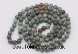 GMN539 Hand-knotted 8mm, 10mm African turquoise 108 beads mala necklaces