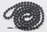 GMN540 Hand-knotted 8mm, 10mm matte black onyx 108 beads mala necklaces