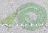 GMN60 Hand-knotted 8mm candy jade 108 beads mala necklace with tassel