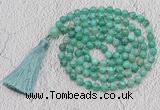 GMN695 Hand-knotted 8mm, 10mm peafowl agate 108 beads mala necklaces with tassel