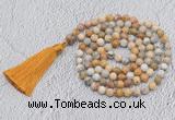 GMN697 Hand-knotted 8mm, 10mm crazy lace agate 108 beads mala necklaces with tassel