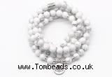 GMN7000 8mm white howlite 108 mala beads wrap bracelet necklaces