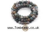 GMN7009 8mm Indian agate 108 mala beads wrap bracelet necklace