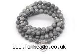 GMN7015 8mm grey picture jasper 108 mala beads wrap bracelet necklace
